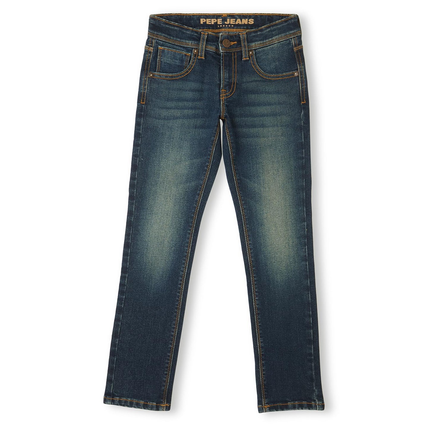 Pepe Jeans Pepe Mid Rise Jeans BoyS Slim Mid Rise Jeans (Pb202171Q03_Dark Tint Indigo Blue, 12-13 Years