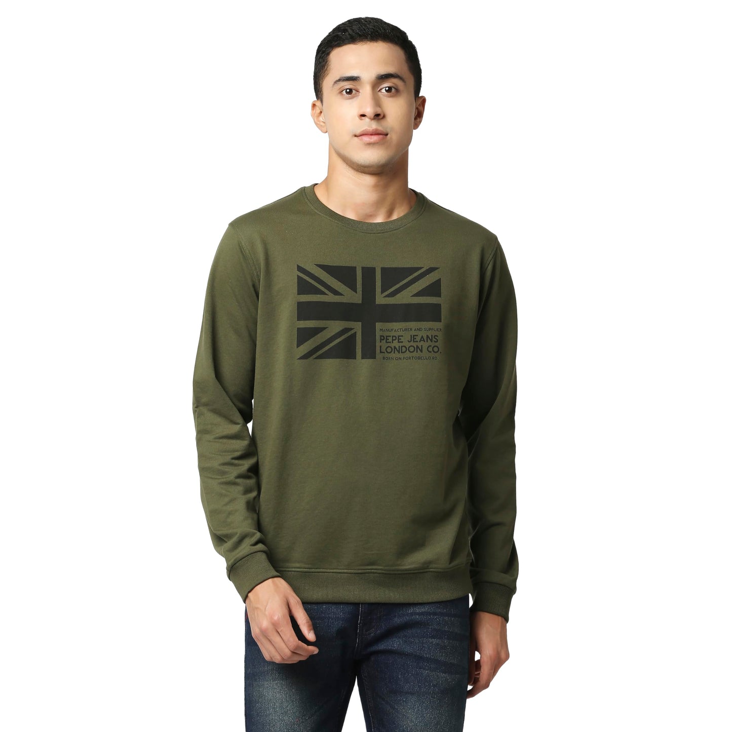 Pepe Jeans Mens Sweatshirt,Dk Olive,S