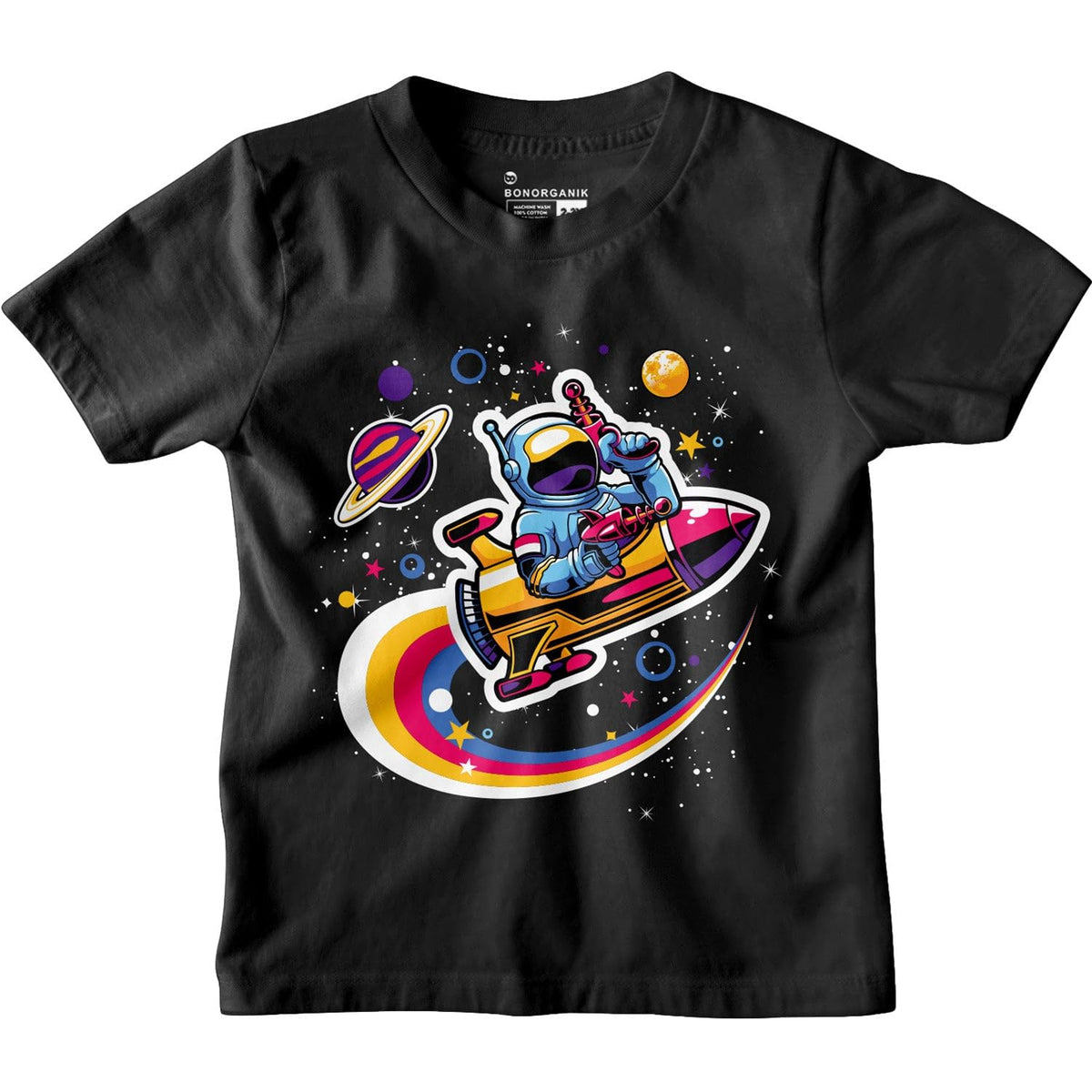 Bon Organik Boys Regular Fit T-Shirt (BON12175_Black