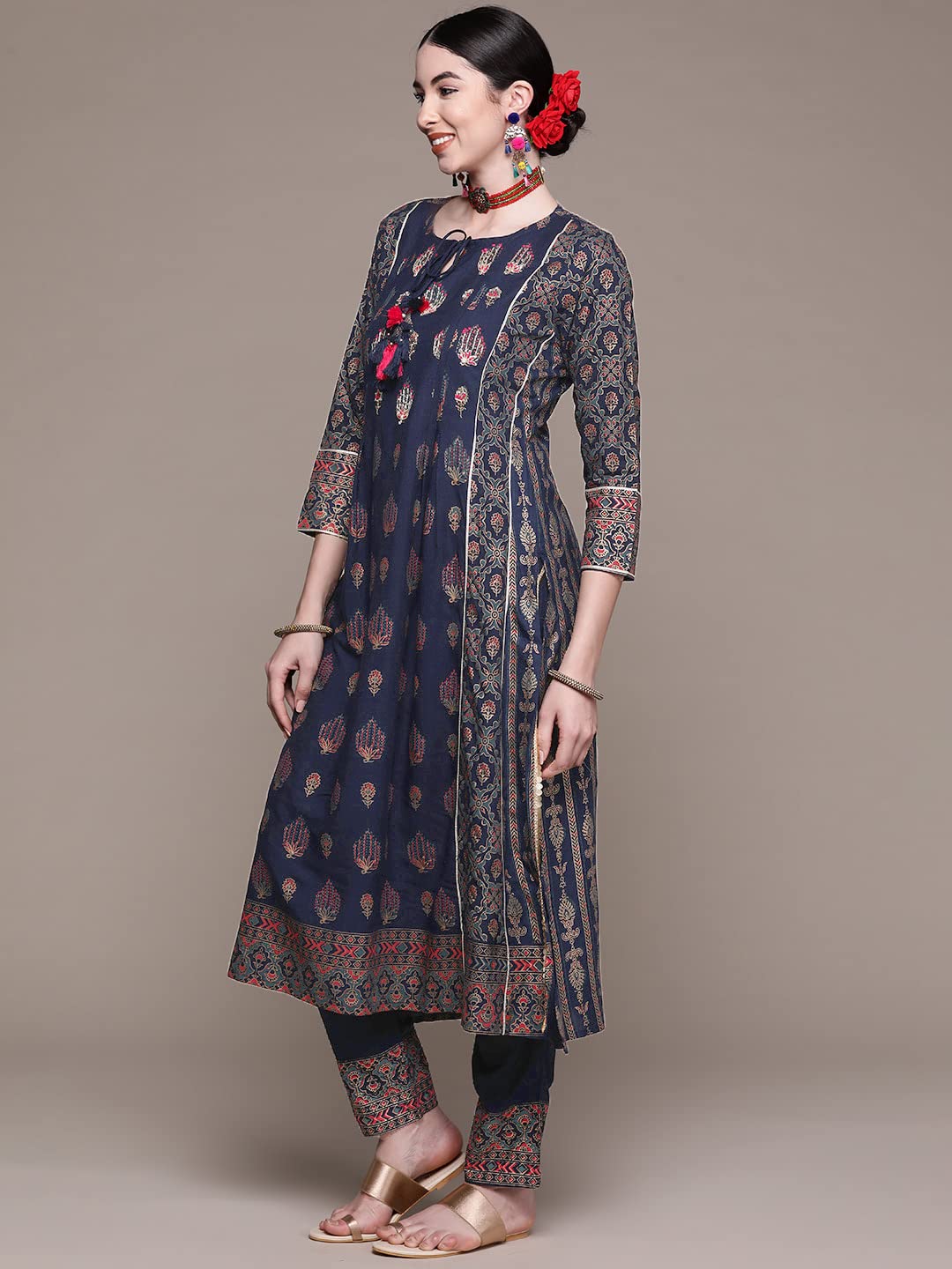 anubhutee Women Rayon Kurta Palazzo With Dupatta Set