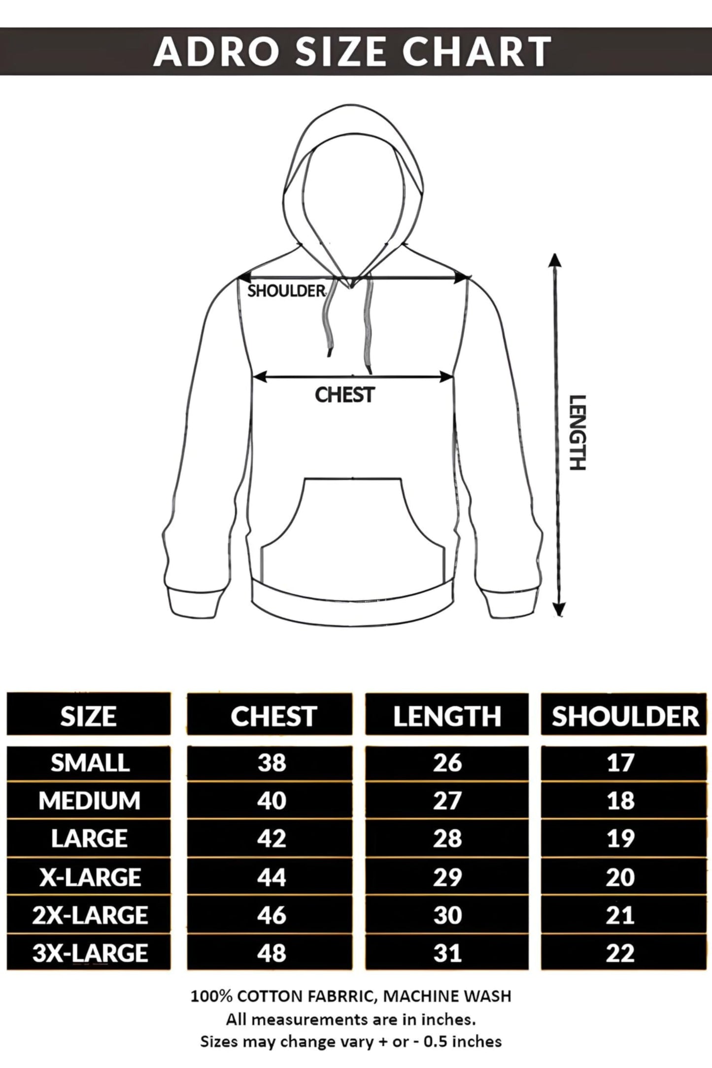 Adro Men'S Cotton Neck Hooded Sweatshirt (H20-M-Byo-Bl_Black)
