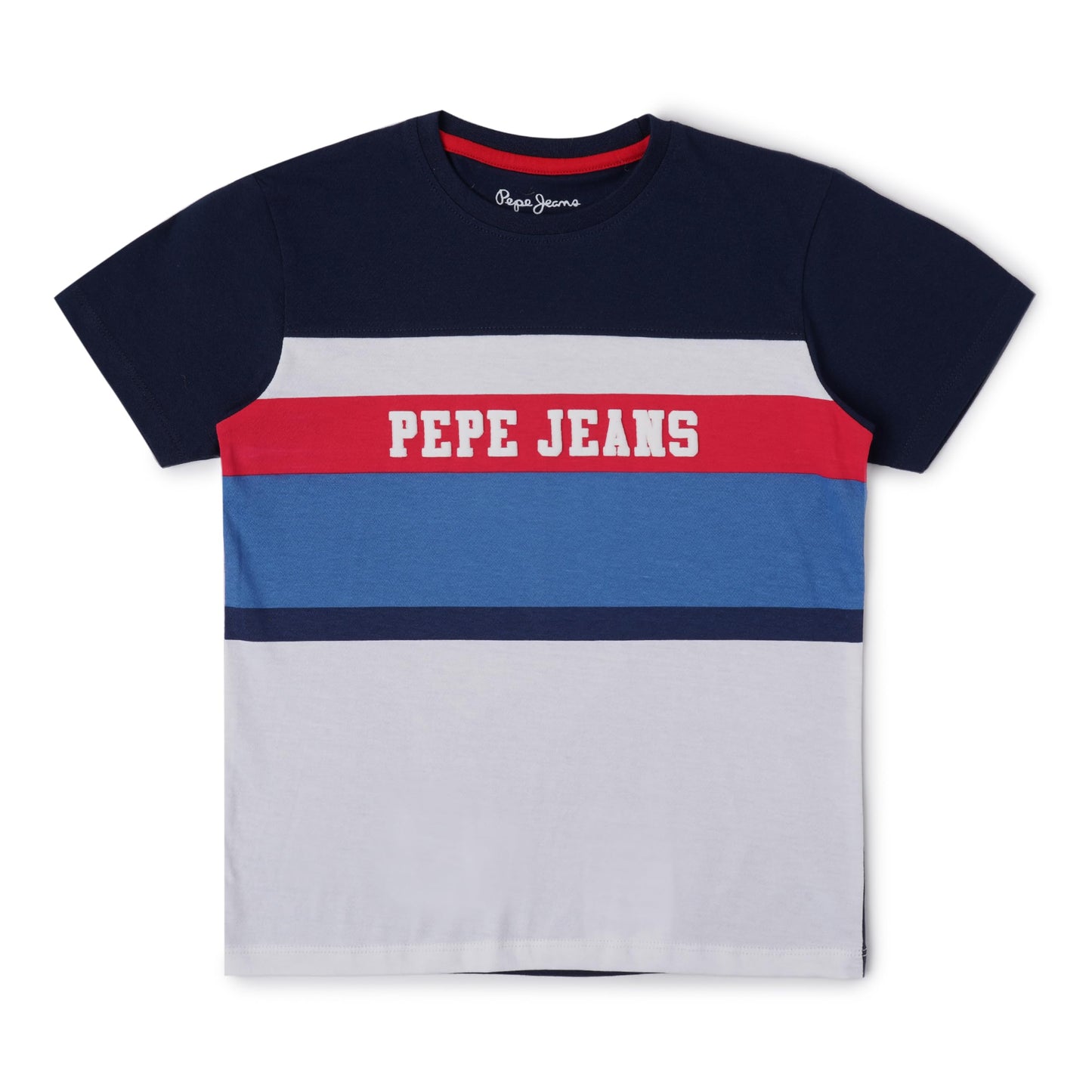 Pepe Jeans Printed Jersey Crew Neck Boys T-Shirt (Blue, 4 Years)