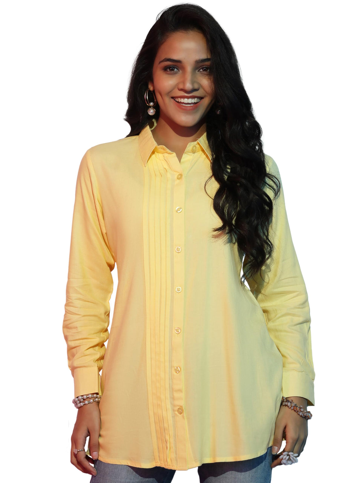 Libas WomenS Viscose Rayon Solid Straight Kurti (58190_Yellow