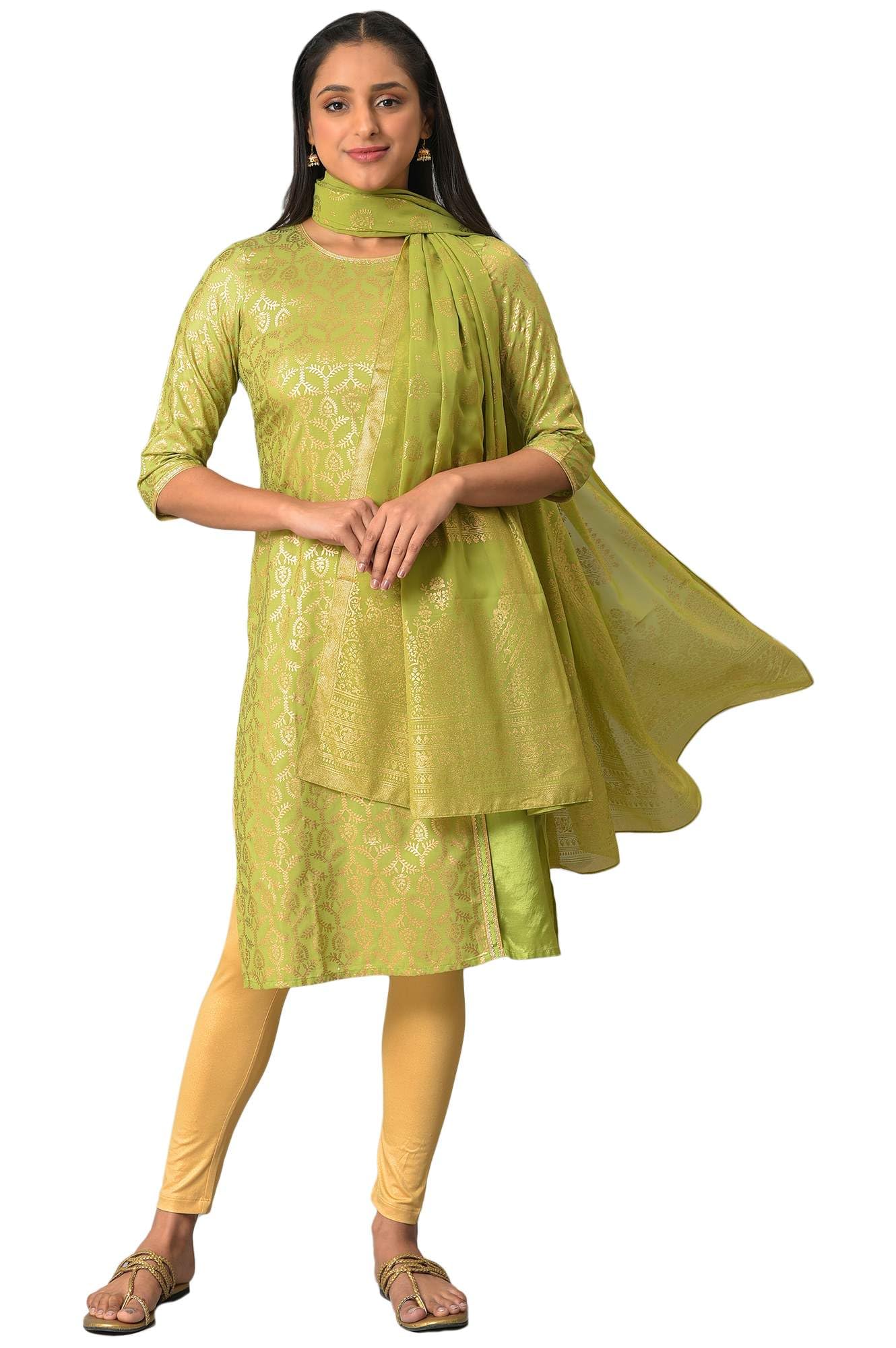 Aurelia Green Printed Ethnic Dupatta