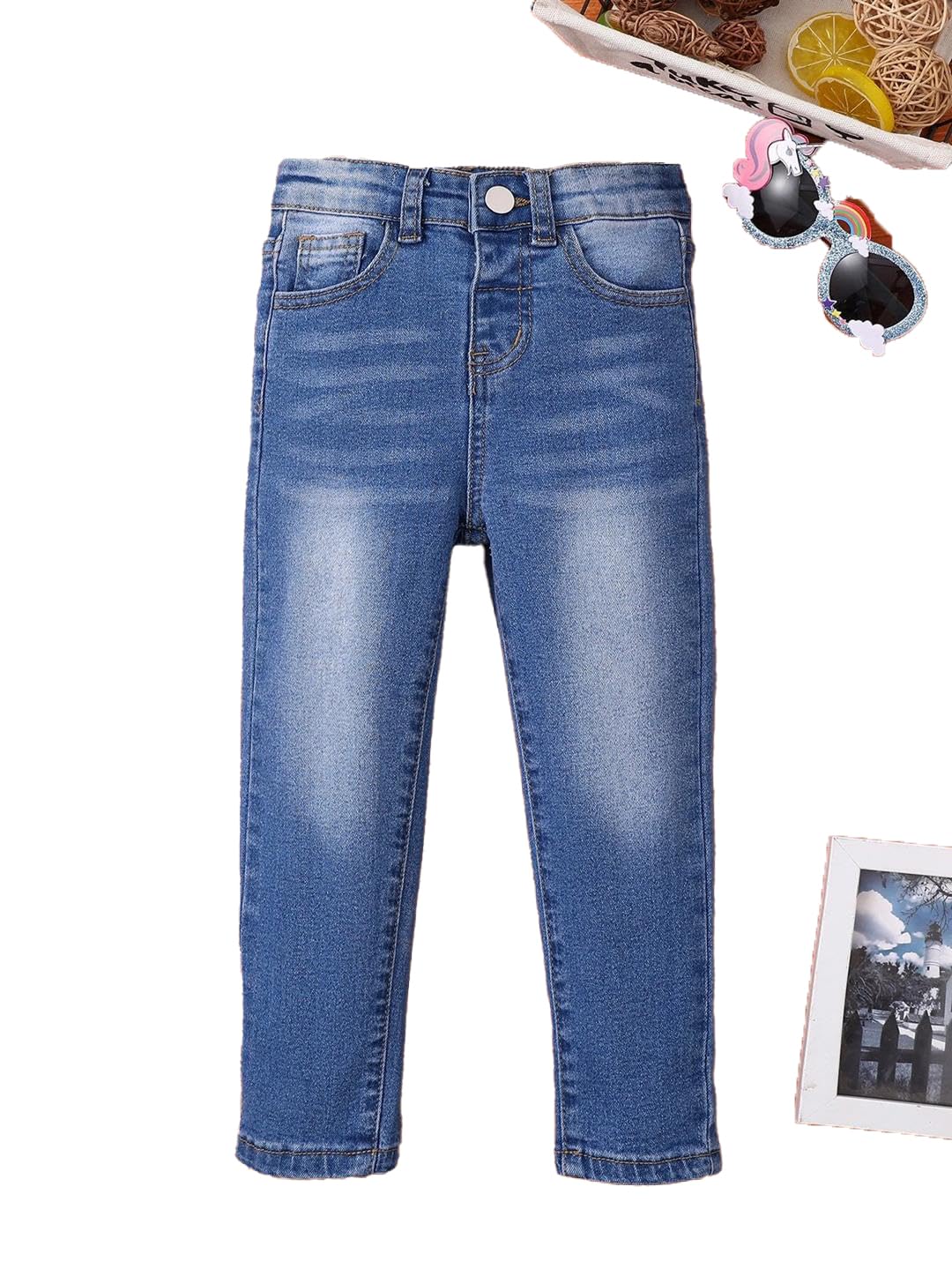 Kotty Girls Regular Fit Solid Jeans True Blue