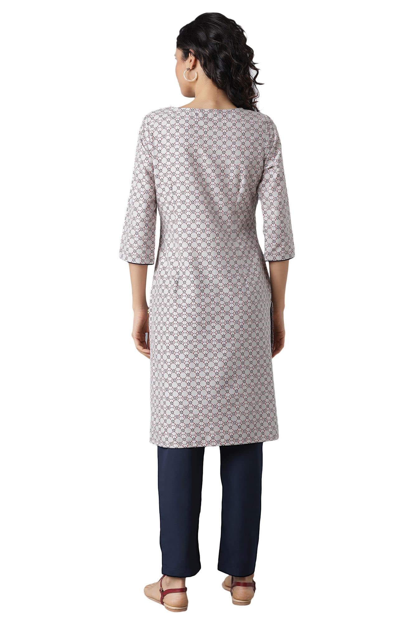 Aurelia Women's Polyester Floral Regular Kurta-Trousers