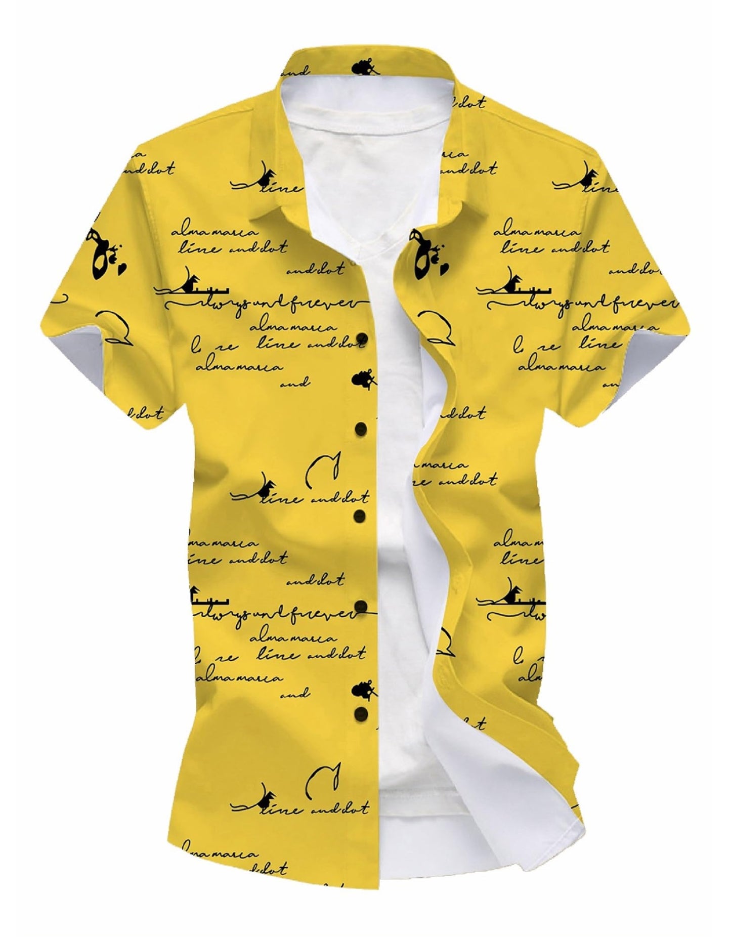 Kadiyu Half Sleeve Casual Printed Shirts For Men Regular Fit Printed Spread Collar Casual Shirt Lycra Fabric With Combo Shirt (P