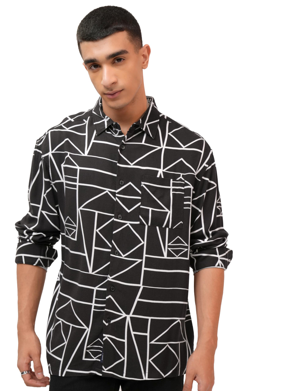 Ketch Men Long Sleeve Oversized Fit Khos000034 Black Xl