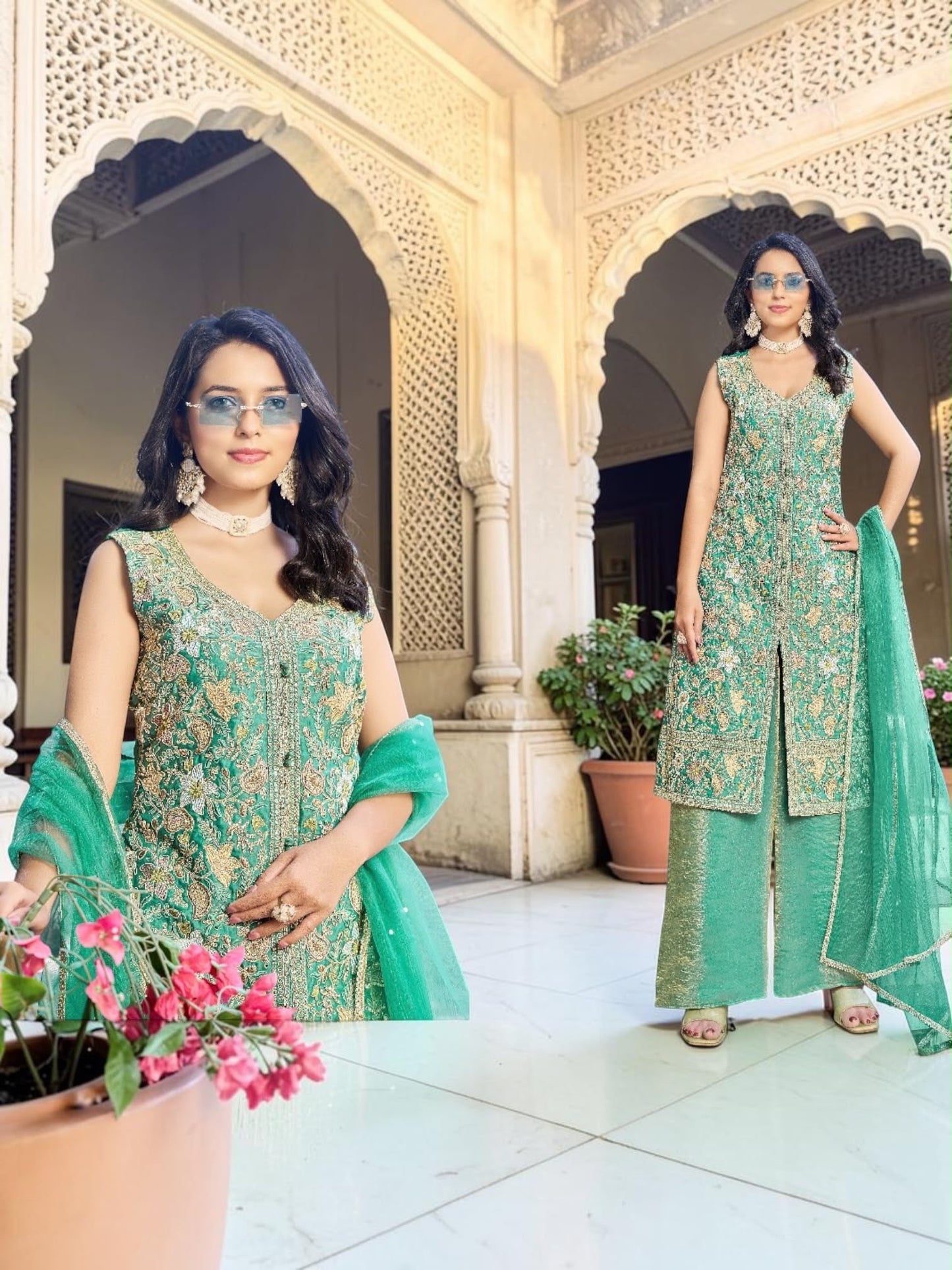 Tissue silk plazzo set