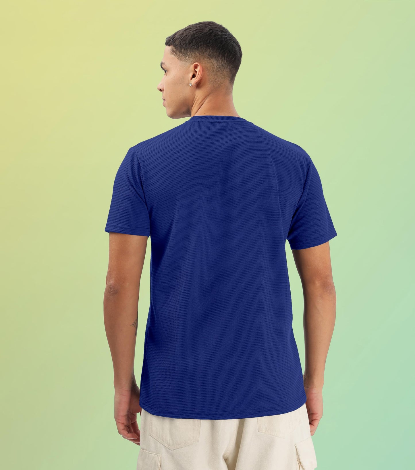 SHODOX Mens Solid Round Neck Half Sleeve Regular fit Tshirt (Pack of 1) Blue