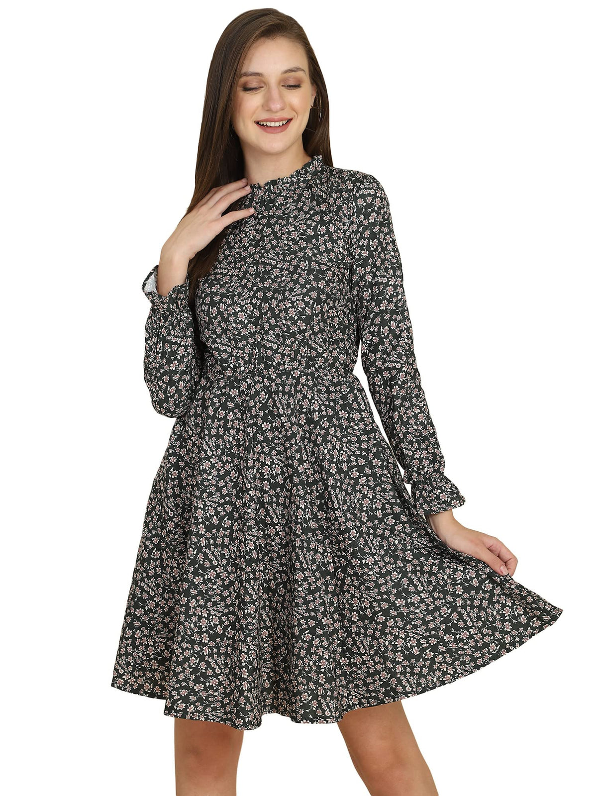 Tagas WomenS Polycotton Fit And Flare Standard Length Dress (Op-1-2001-Black-S_Black_S)