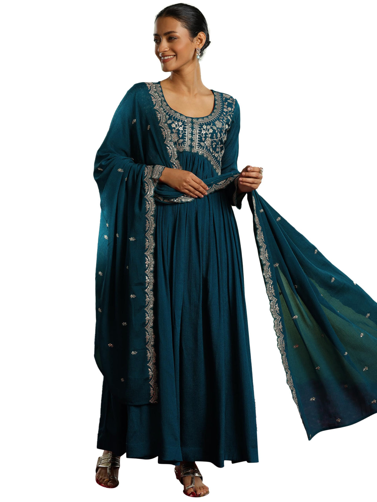 Libas WomenS Silk Blend Kurta Set (48582