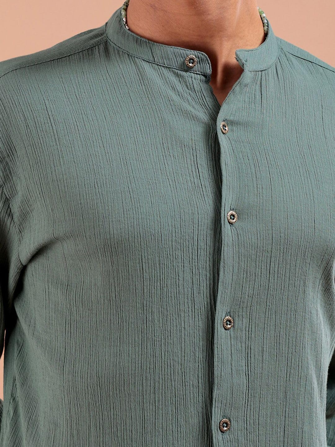 The Indian Garage Co Mens Slim Fit Shirt (0923-SHHTRS-03_Black