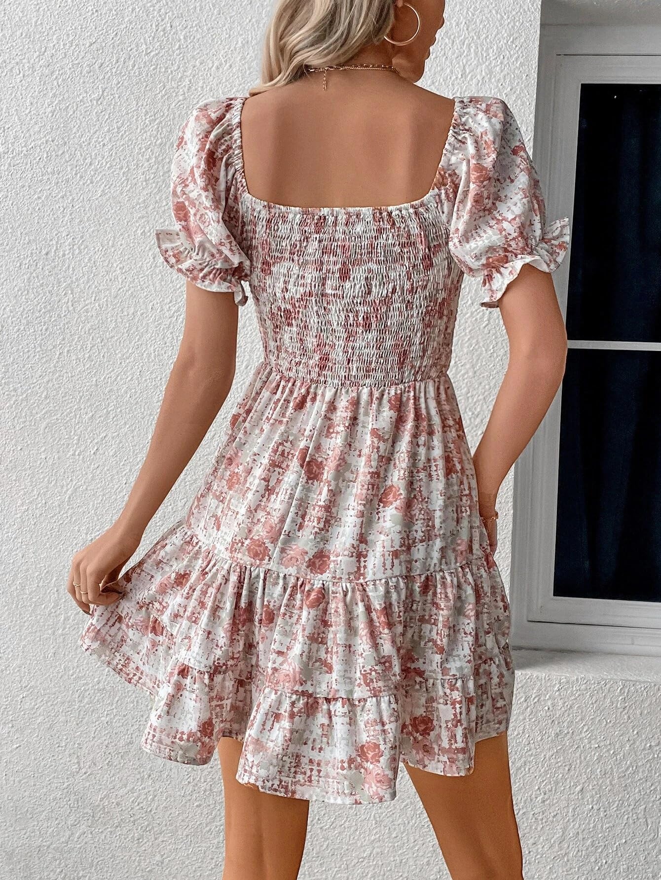 Tagas Women'S Georgette Fit And Flare Above The Knee Western Dress (Op-3015-Rose- Rose_Xs)