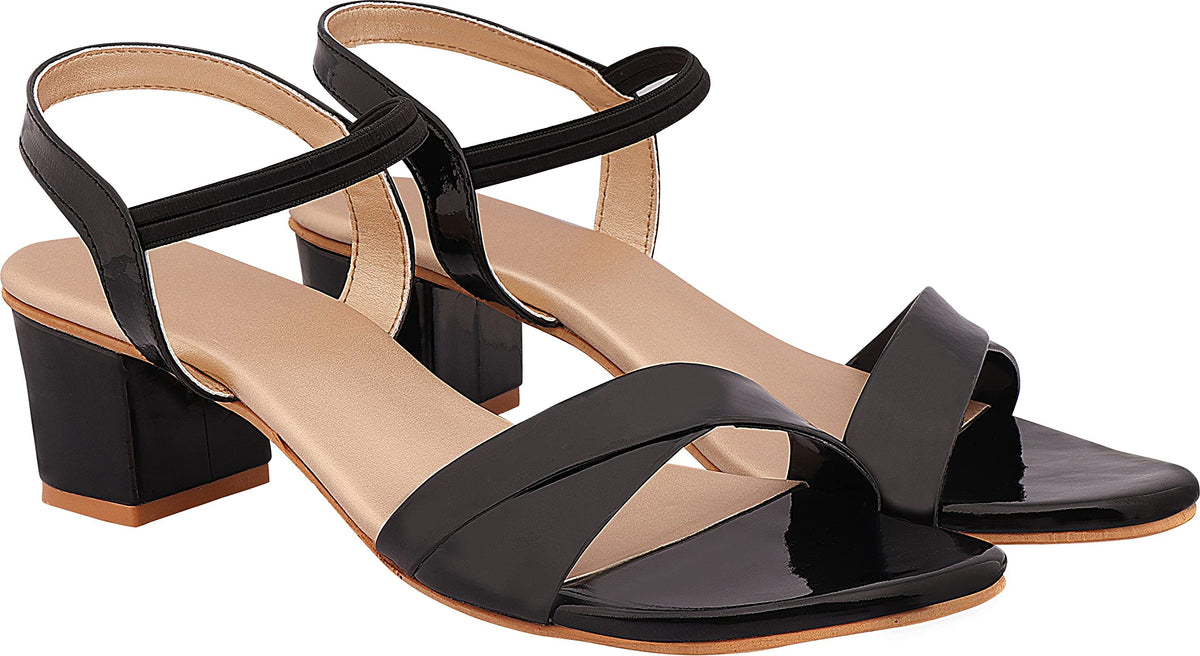 Shoetopia WomenS & GirlS Black Pointed Toe Block Heels