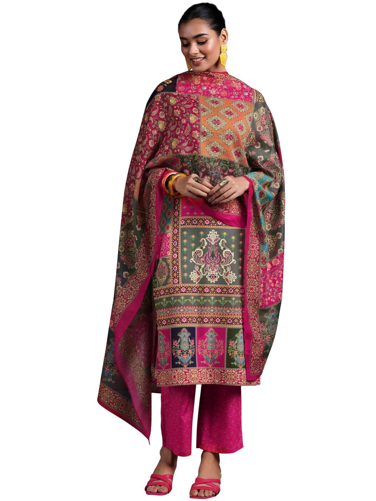 Libas WomenS Poly Crepe Kurta Set (369550R