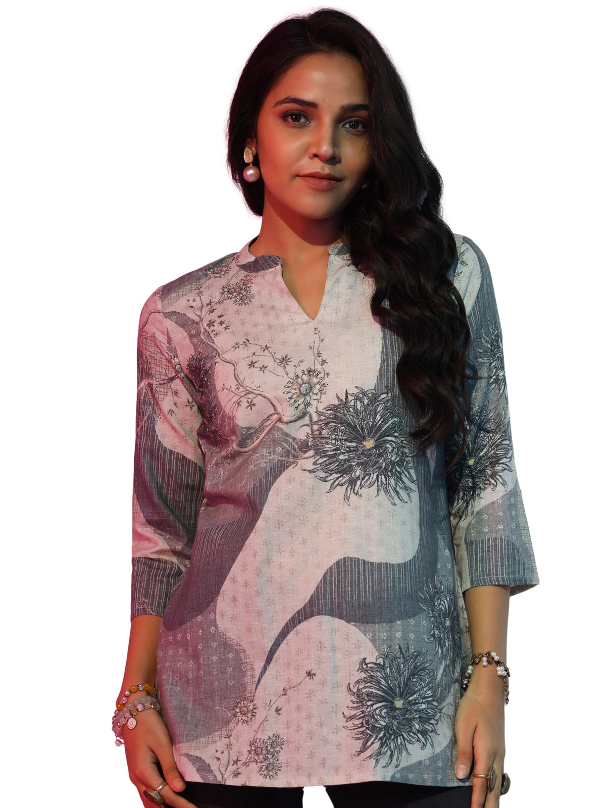 Libas WomenS Linen Straight Kurti (58167_Off White