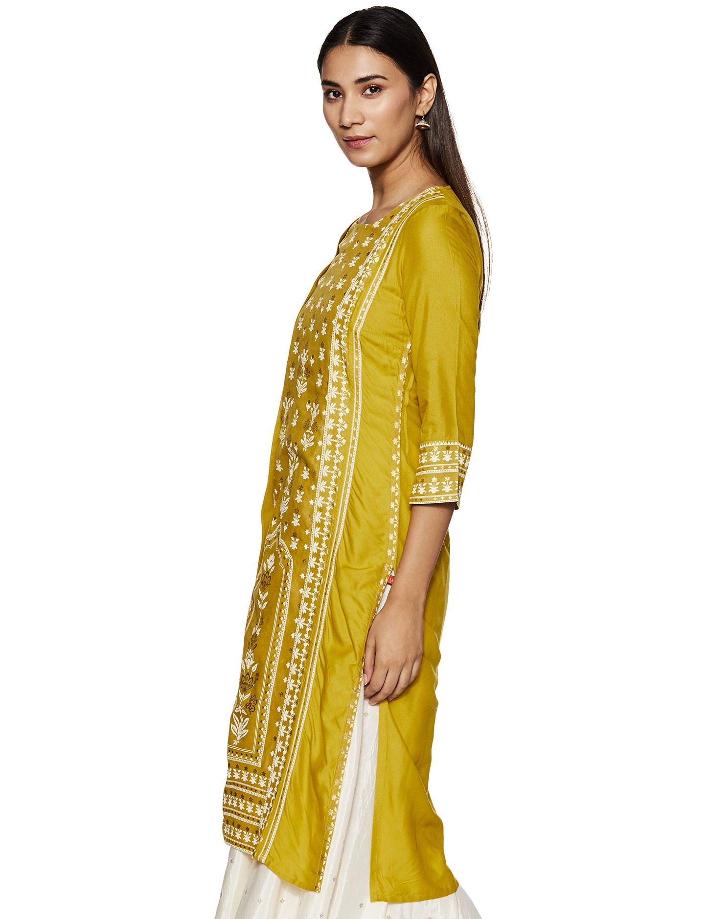 W for Woman Rayon Straight Placement Kurta
