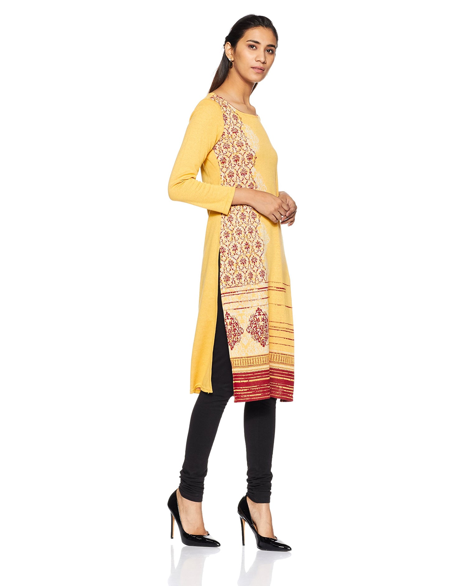 Aurelia Women's Polyester Cotton Straight Winter Kurta
