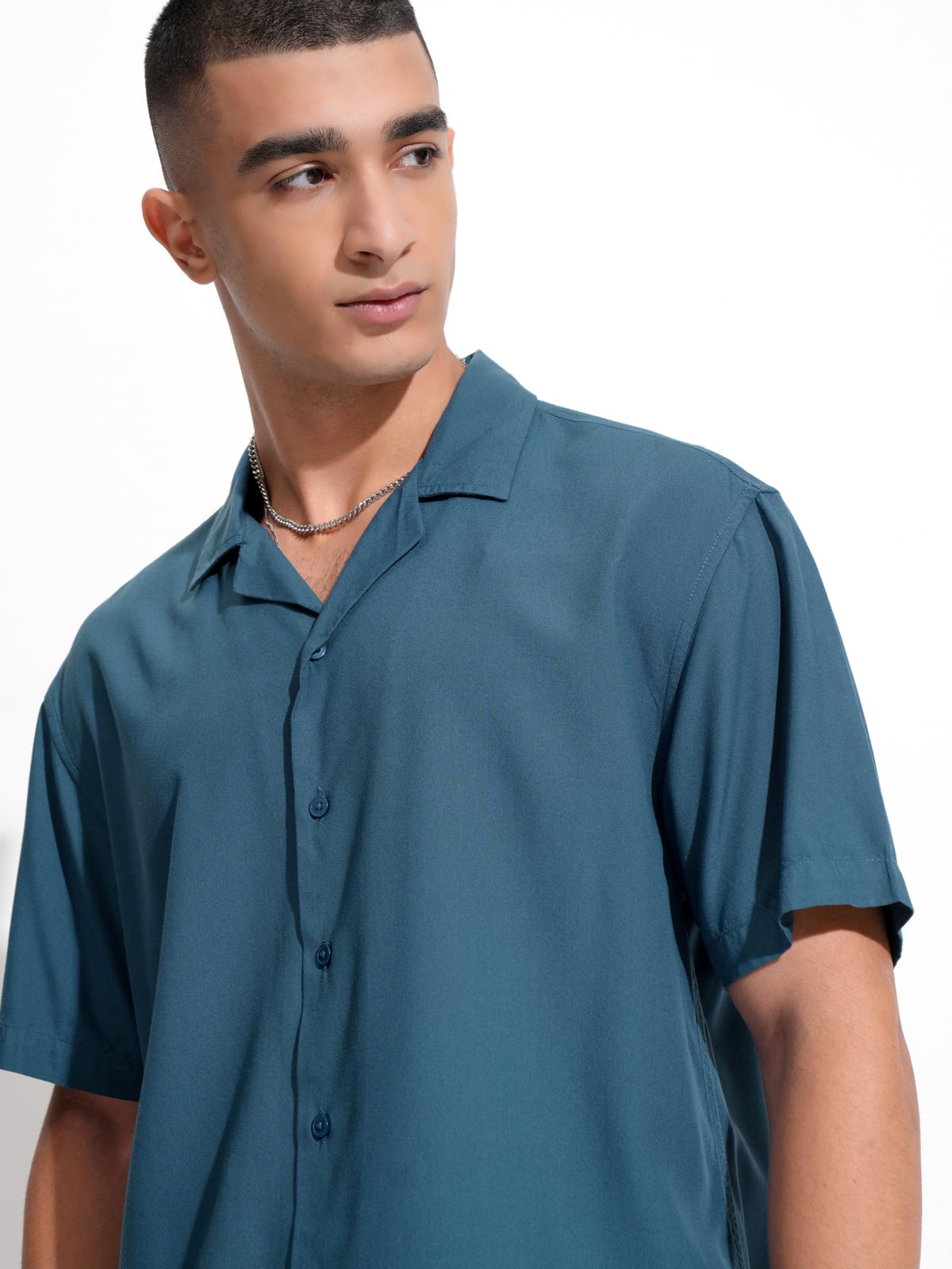 Ketch MenS Relaxed Fit Shirt (Khsh001818_Teal/Blue