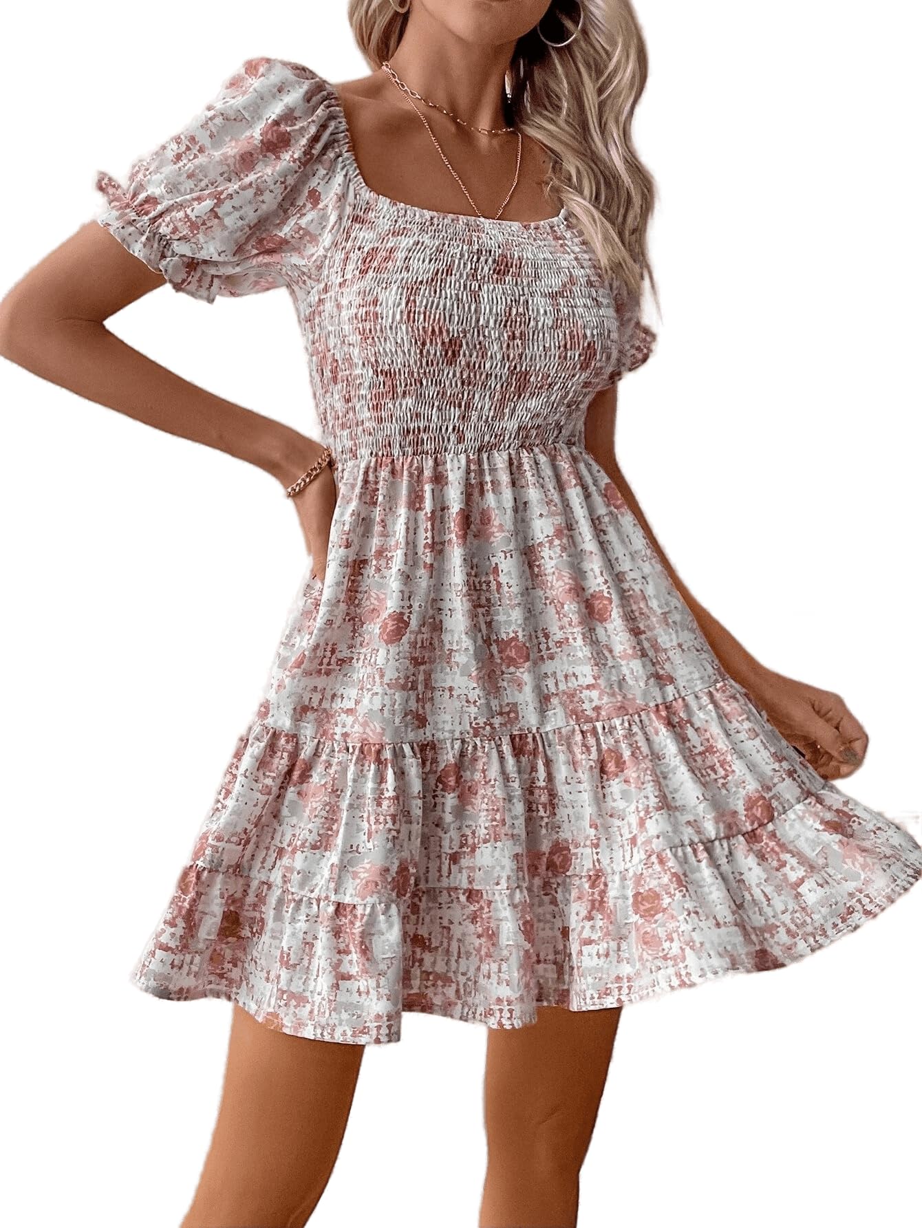 Tagas Women'S Georgette Fit And Flare Above The Knee Western Dress (Op-3015-Rose- Rose_Xs)