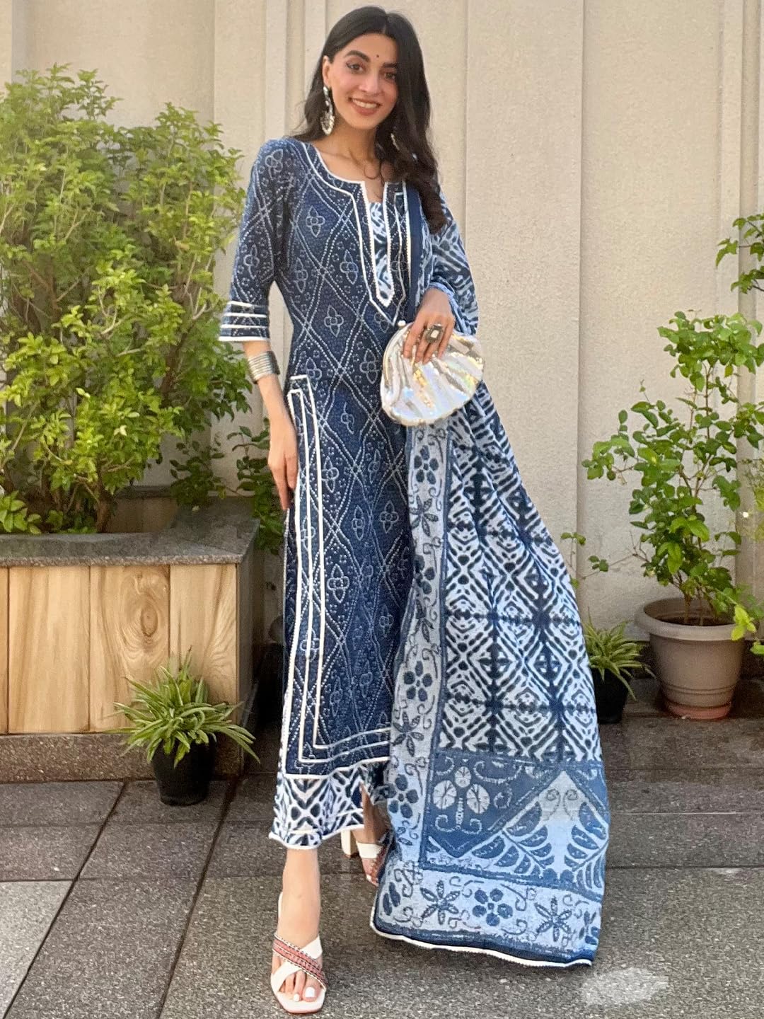 Libas WomenS Cotton Kurta Sets (34051O_Blue