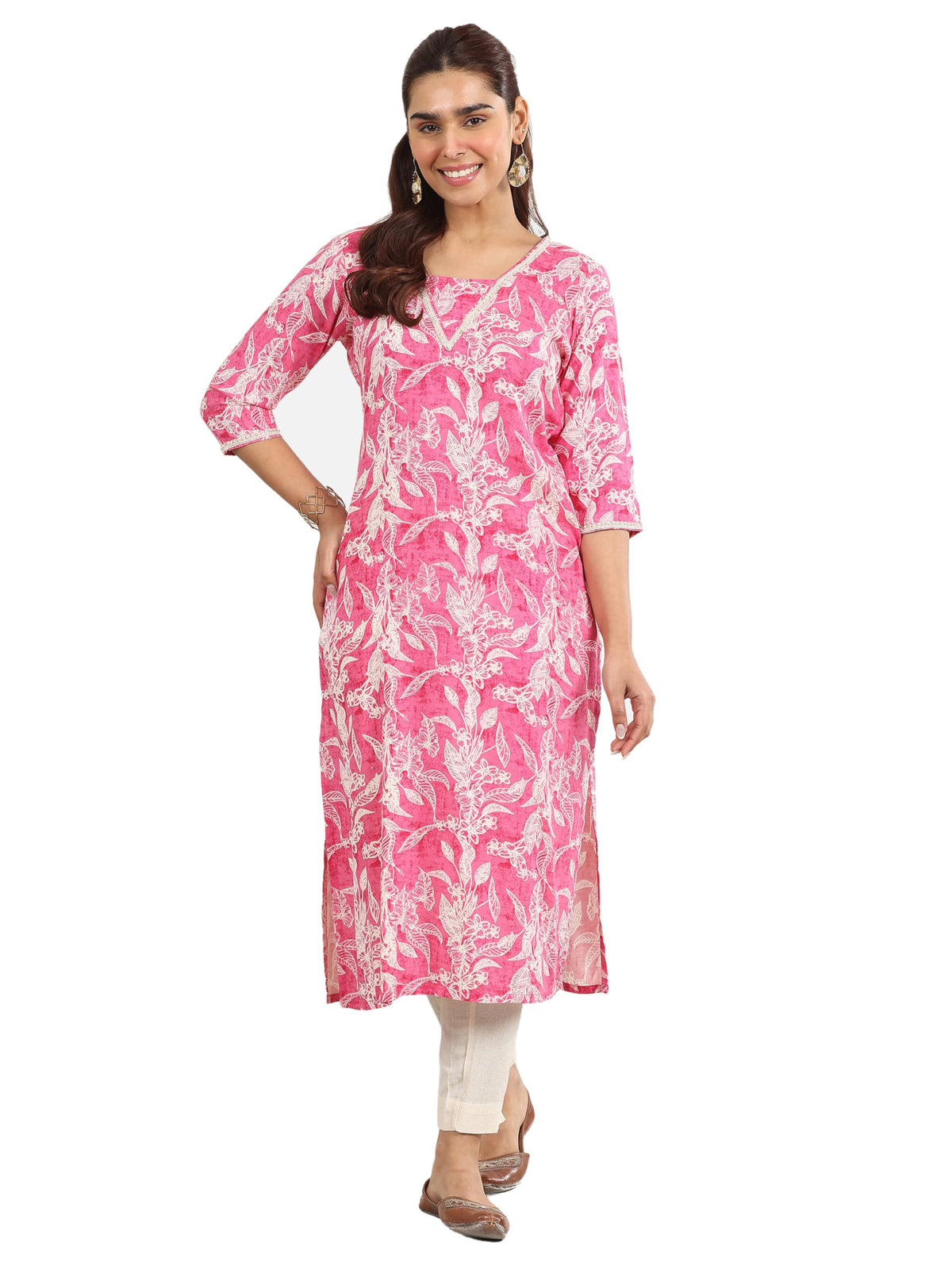 Libas WomenS Viscose Printed Regular Kurta (29473O Pink