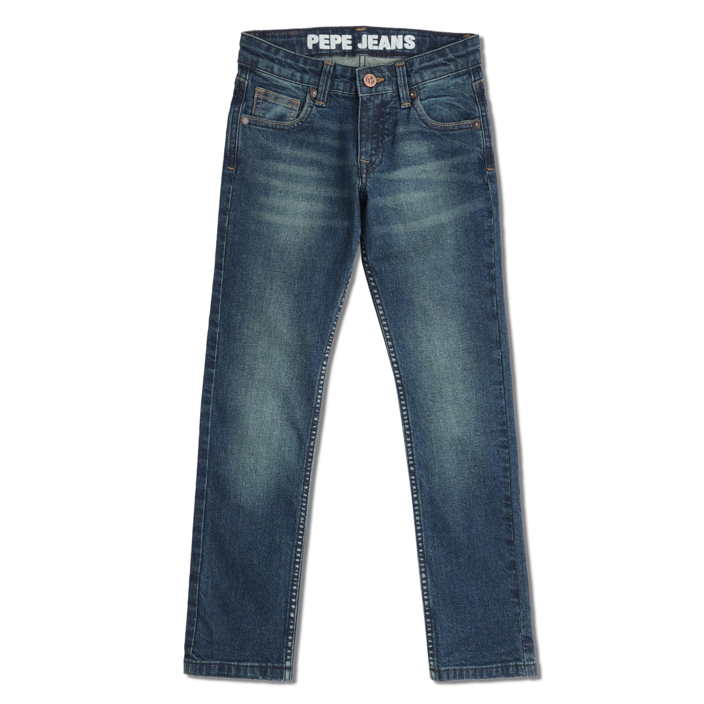 Pepe Jeans Boys Mullet Cashed Mid Waist Slim Fit Denim, Dark Used,4