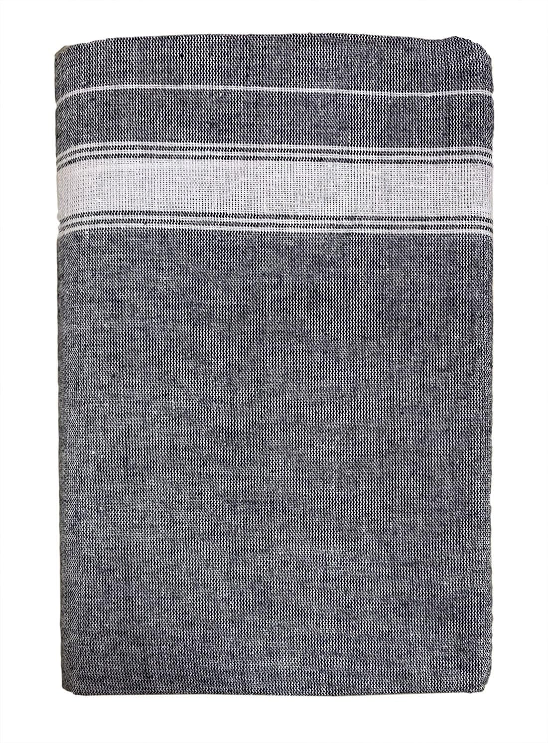 PRAKASAM COTTON Mens Single (1.28 X 2.00 mtrs) Colour Thalapathi Border Dhoti/fine quality Single Dhoti (Ash)