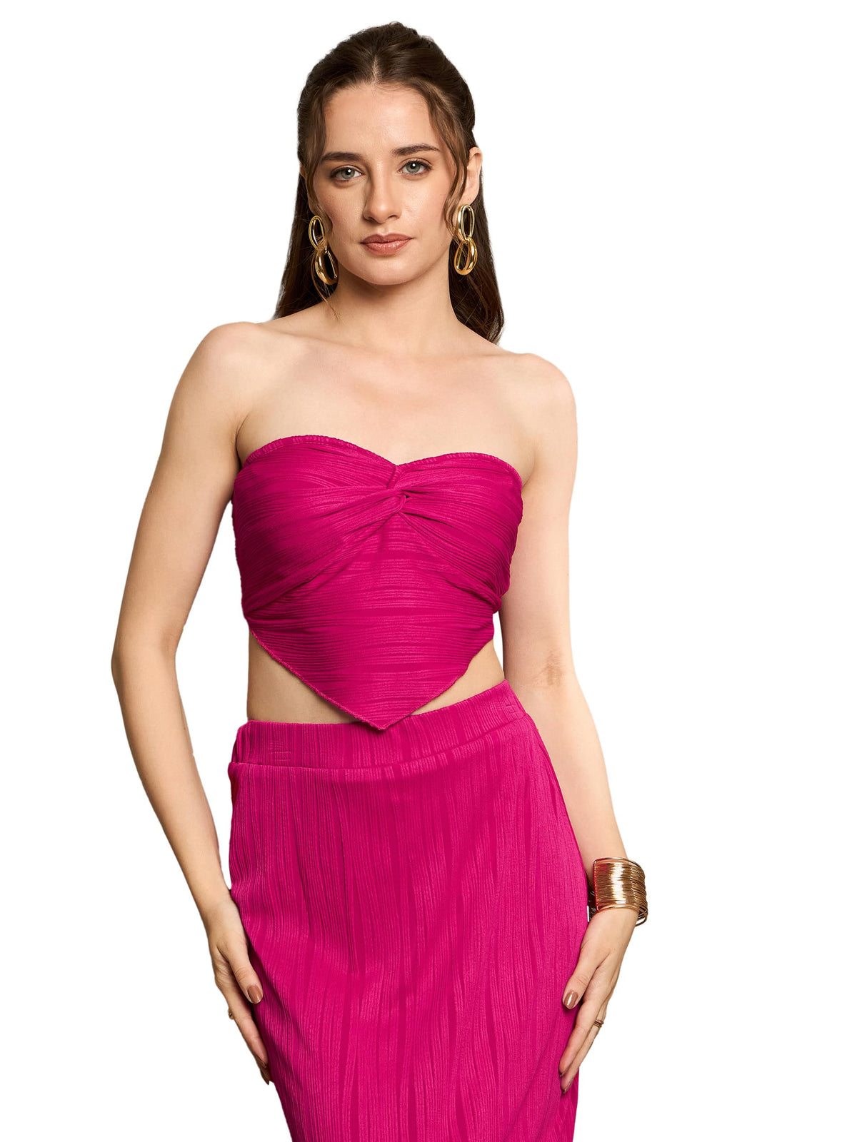 RARE Womens Solid Slim Fit Blouse (EP8164A_Magenta