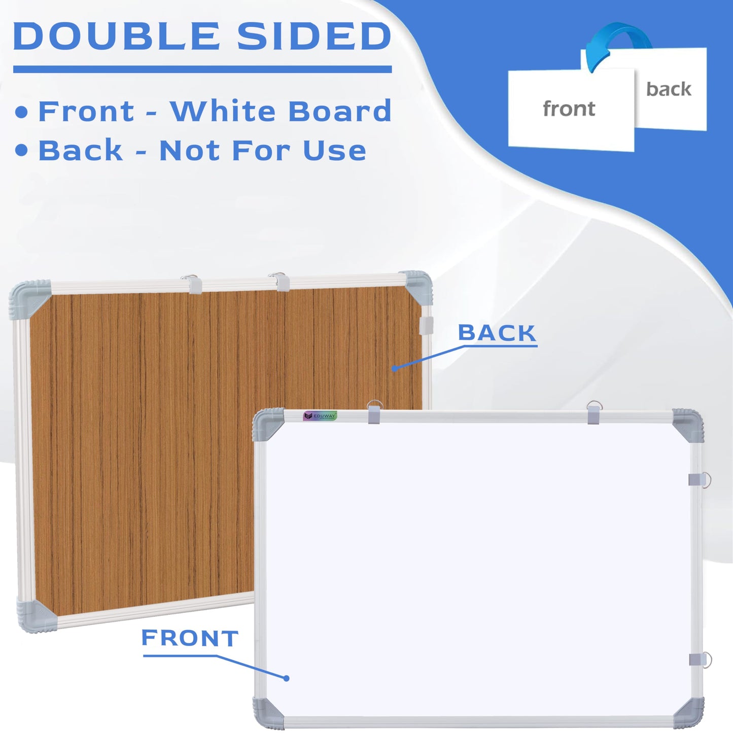 Eduway (Magnetic) 2X2 Feet White Board With (Marker, Duster And Magnets) | Ideal Use For Home, Office, Kids With Sliding Hanging
