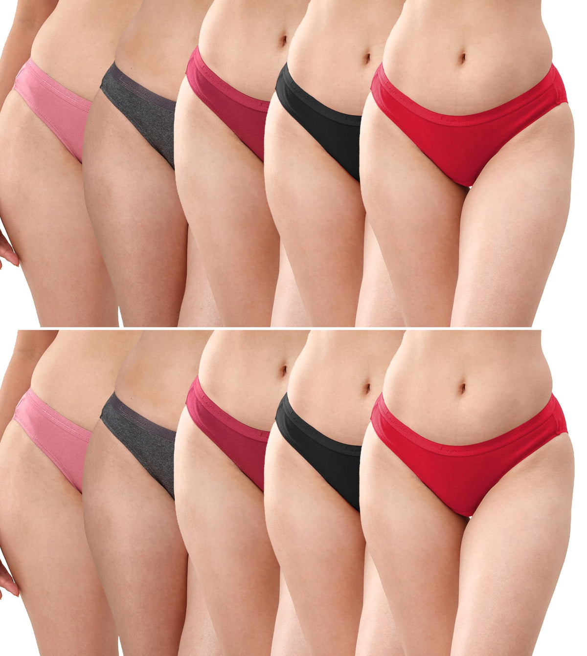Lyra Lux WomenS Pattern/Solid Cotton Panty (Pack Of 10)