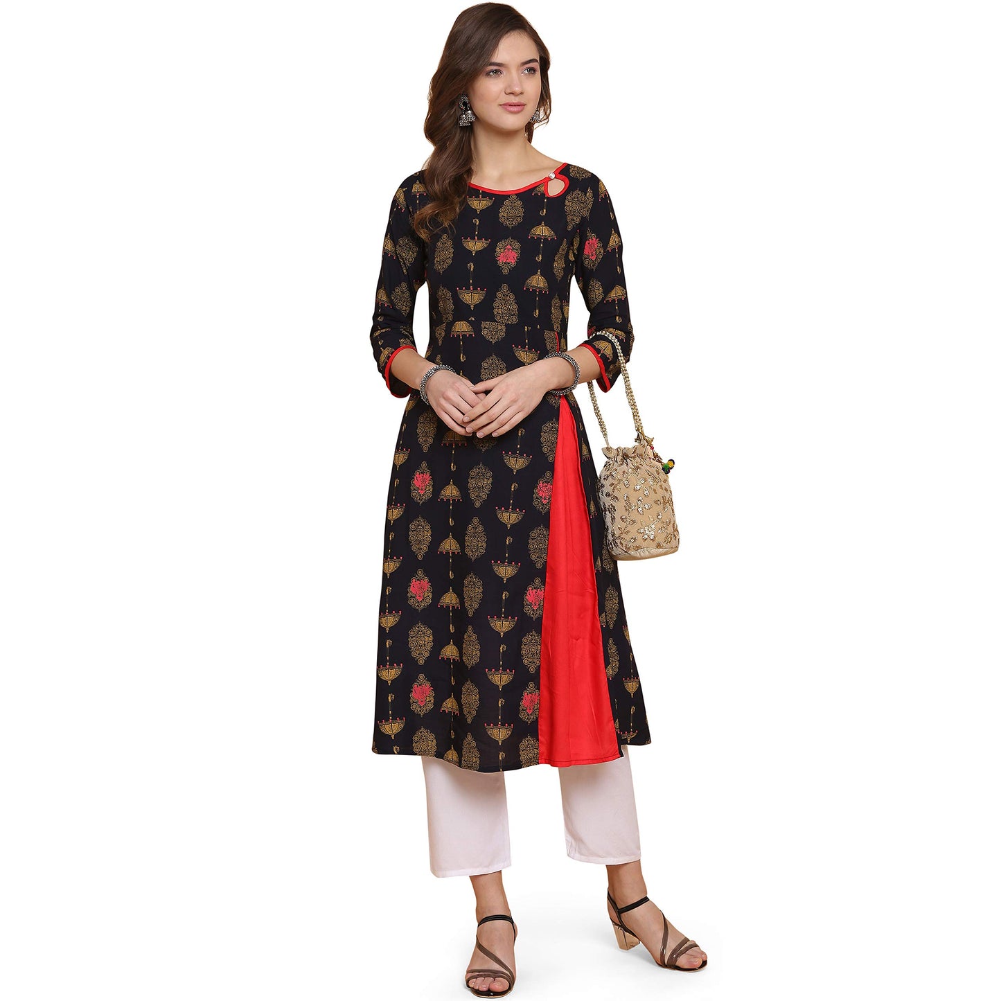 Anni Designer WomenS Rayon Straight Kurta (Navyblue,M)