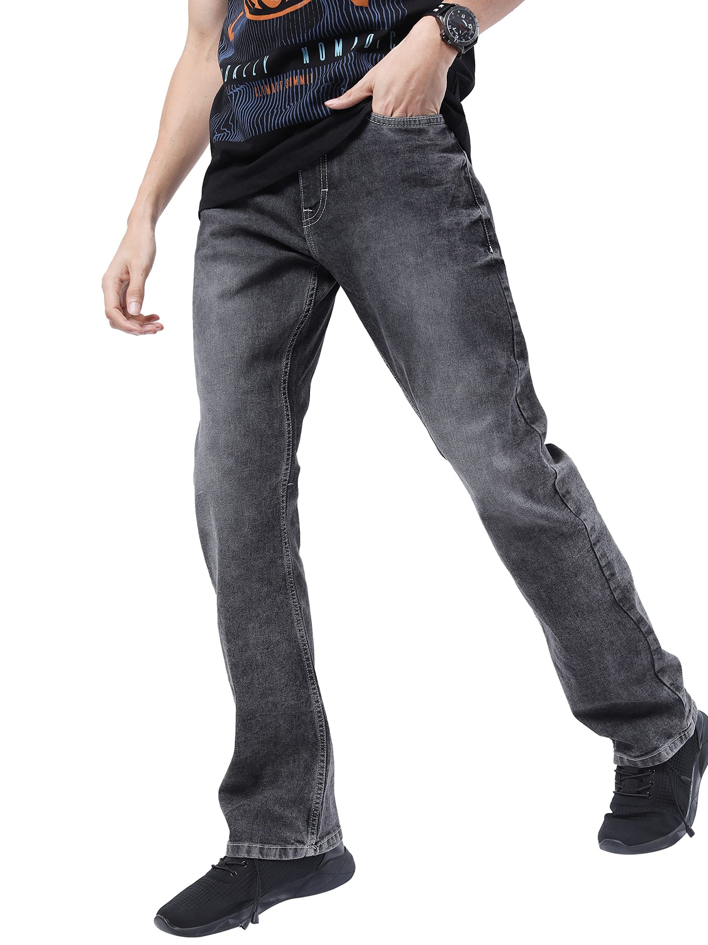 Ketch Mens Boot Cut Grey Jeans