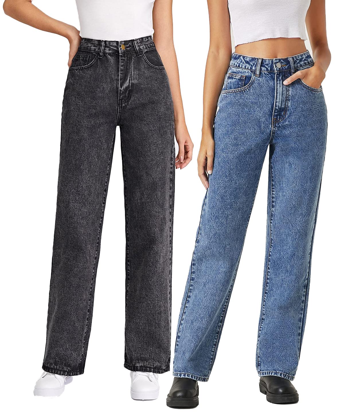 KOTTY Women Regular High Rise Multicolor Jeans (Pack of 2)