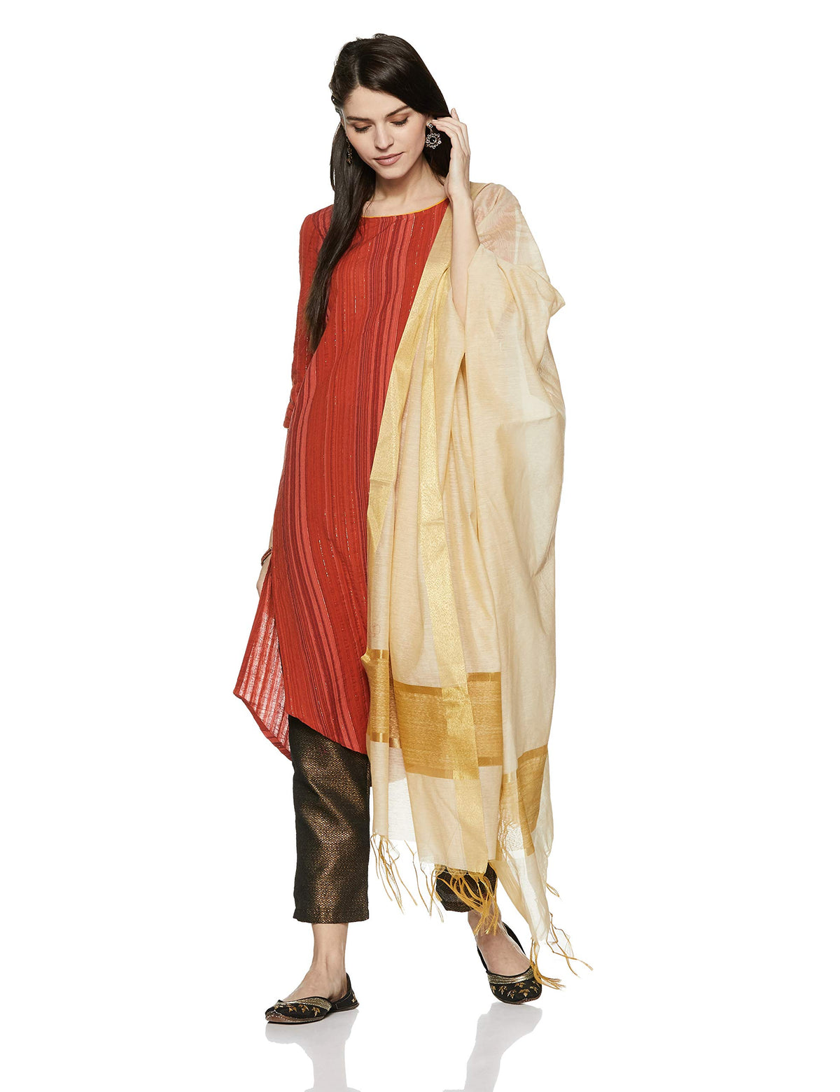 Aurelia Womens Asymmetrical Hemline Kurta