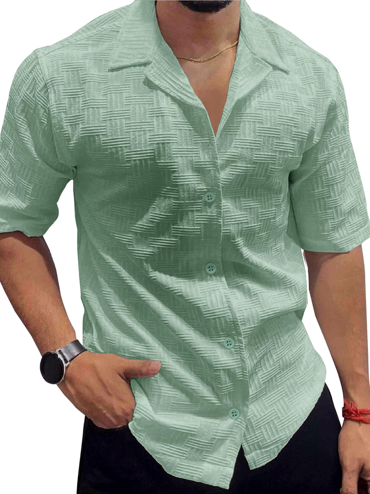 Noble Monk MenS Solid Casual Shirt | Half Sleeve | Regular Fit | Polo Shirt For Men