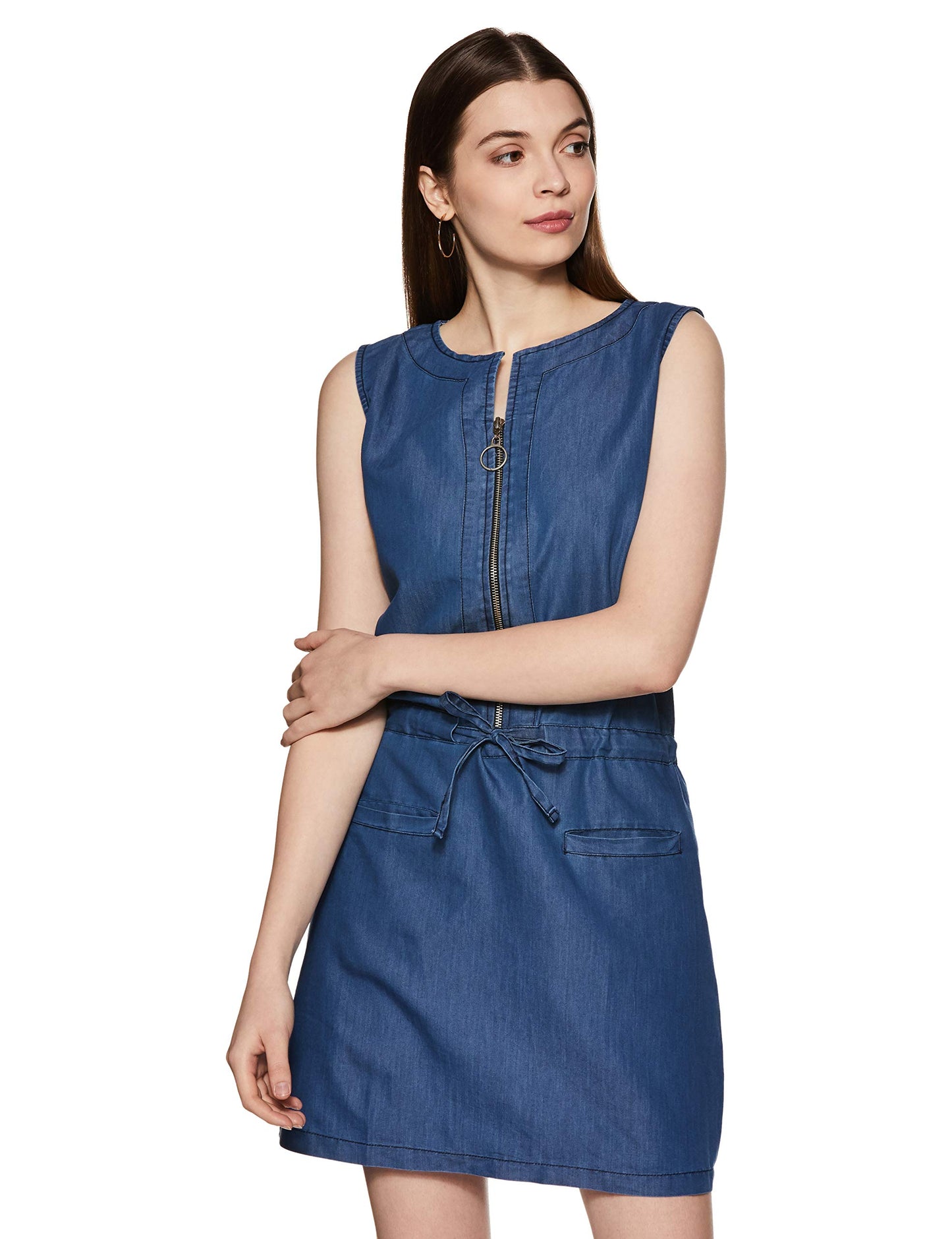 Miss Chase WomenS Denim Shift Dress(Mcaw18Den04-26-115-06,Blue,X-Large)