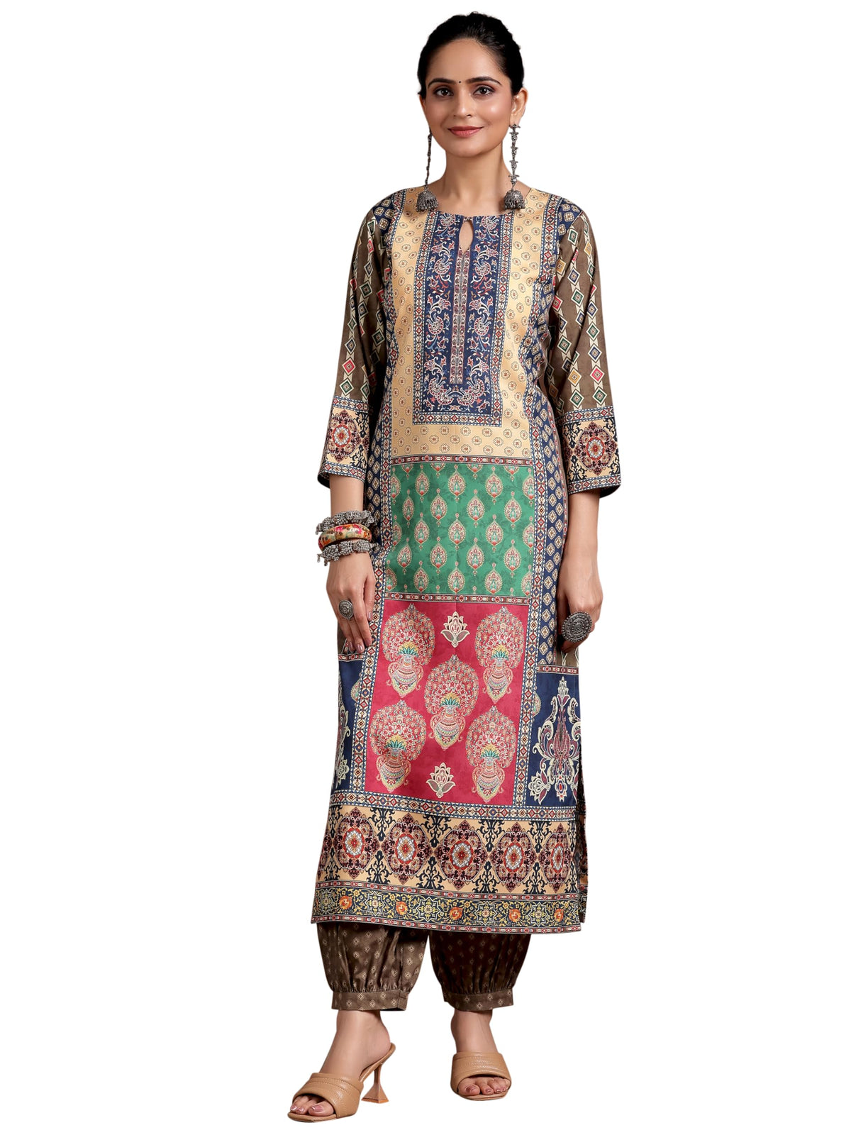 Libas WomenS Crepe Ethnic Motifs Straight Kurta (29240O0R