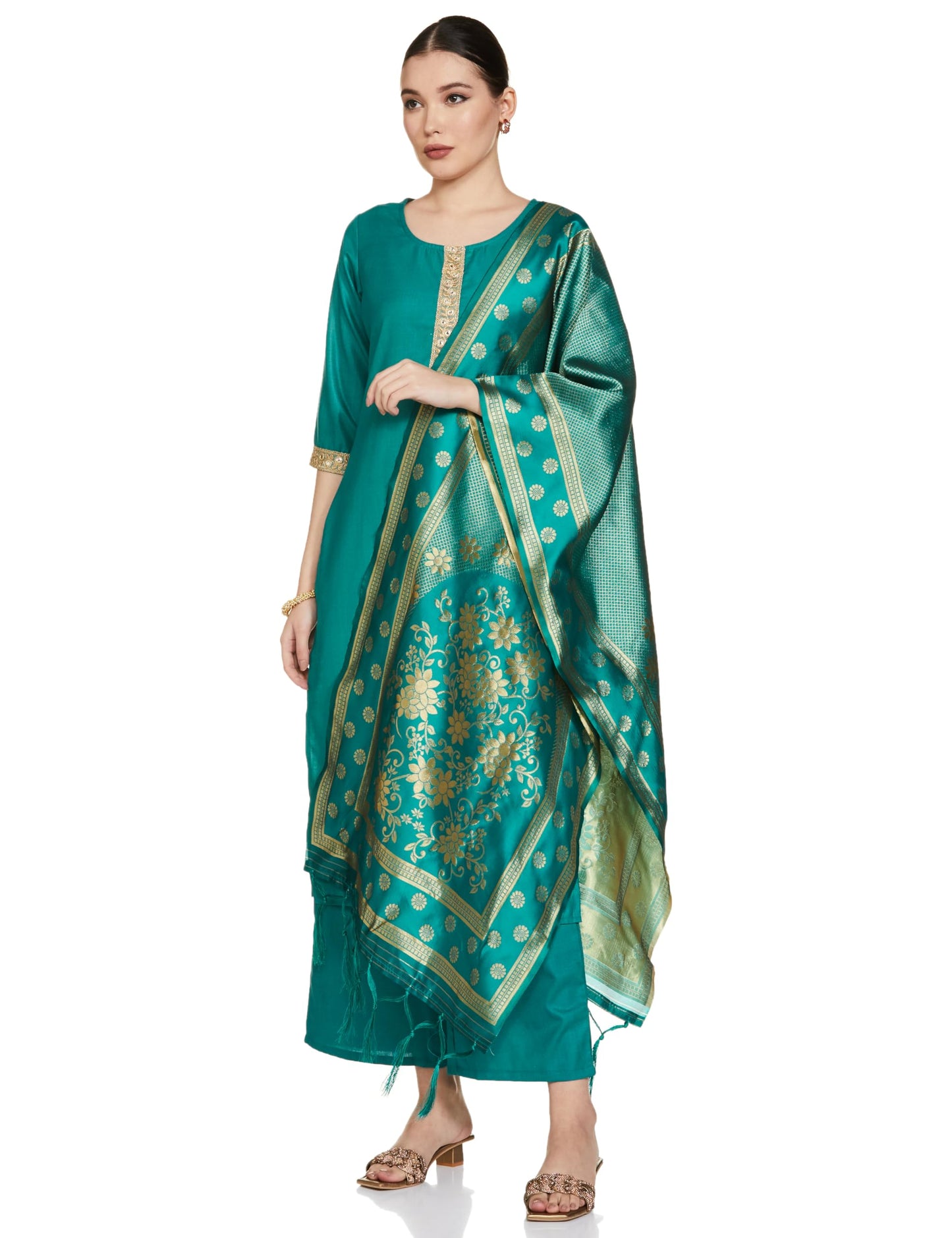 Ketch Women Polyester Regular Fit Solid Kurta Dress Shirt (Khk3000049_Green_Xl)