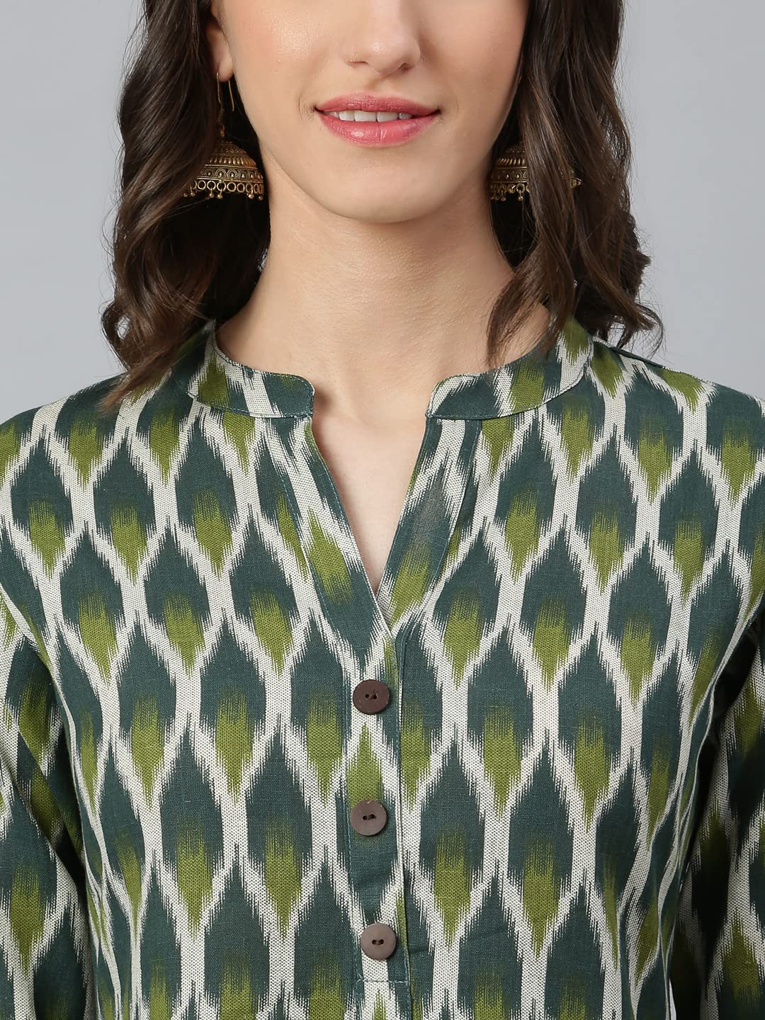 idaLia Green Ikat Kurta