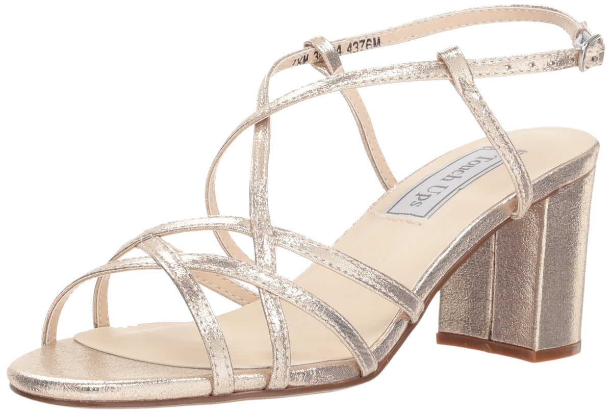 Touch Ups Womens Eva Sandal, champagne shimmer, 6 M US