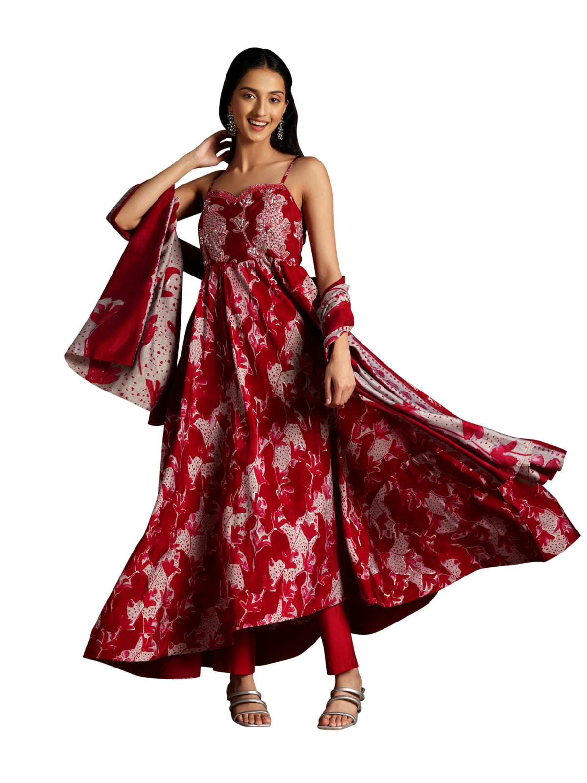 Libas WomenS Silk Blend Kurta Set (35846_Pink