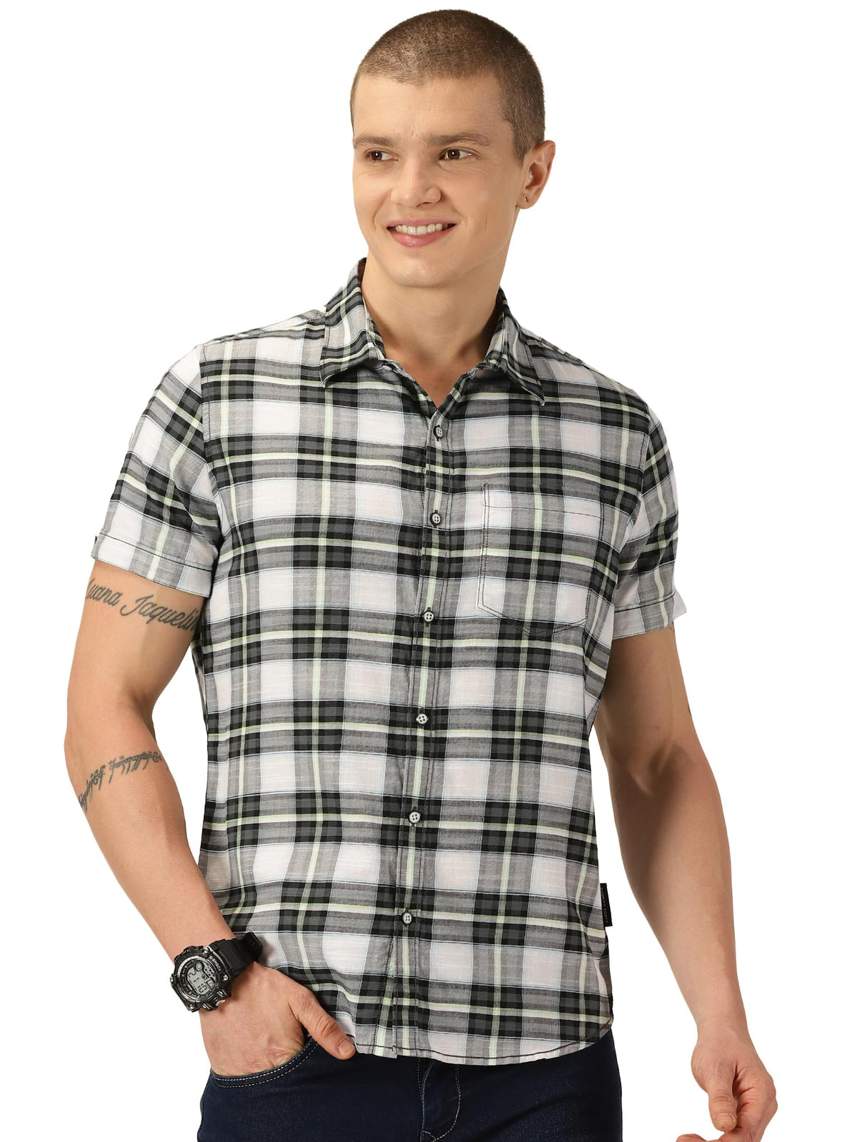 Thomas Scott Cotton Slim Fit Shirt Green
