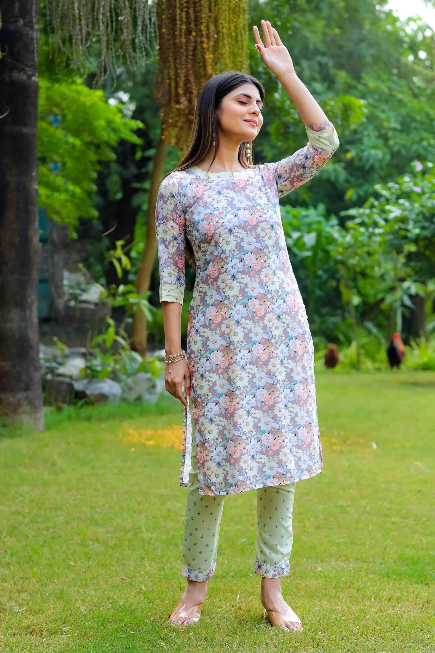 Sugathari Women's Kurta Set for Women | Women Kurta | Women Kurta Sets Kurtis | Women Kurta Pant Set | Women Kurta Pant Set Women Kurti Set with Pant | Women Kurti Set with Pant Cotton (KP 96)