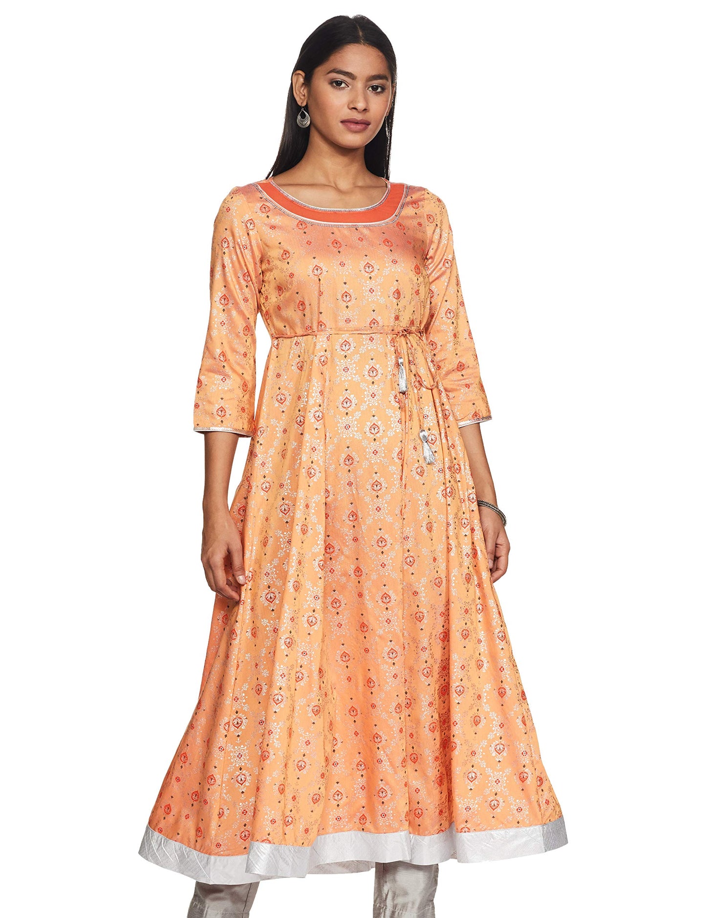 Aurelia Women'S Viscose Regular Dress (20Aua11727-502062_Peach_S)