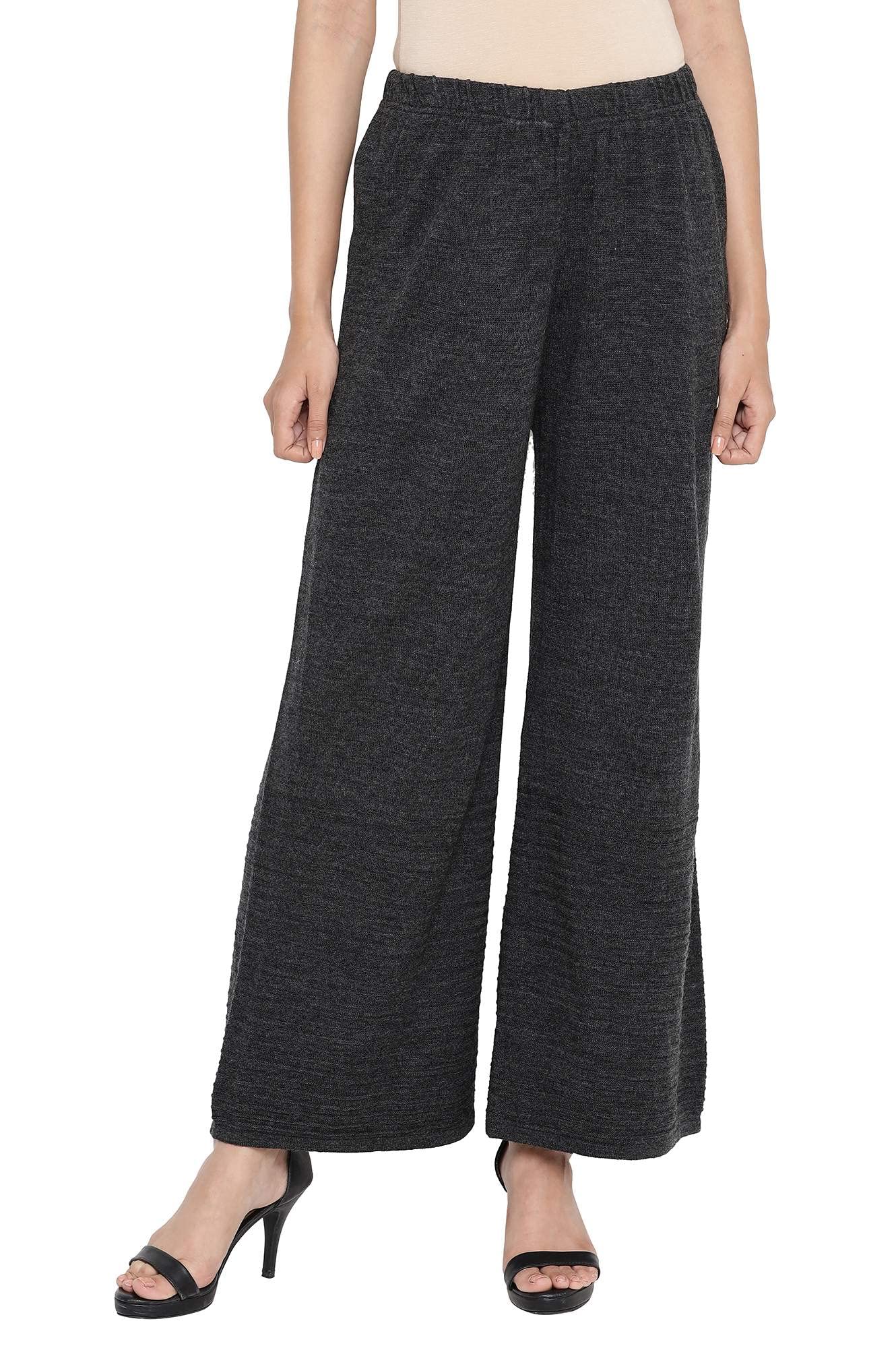 Aurelia Grey Knit Palazzo Pants