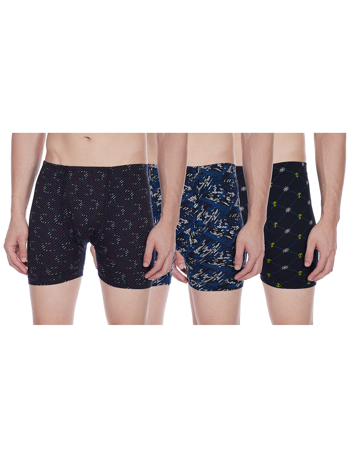 Rupa Frontline Printed Trunk for Men, 100% Cotton Material, Inner Elastic, Pack of 3 Assorted