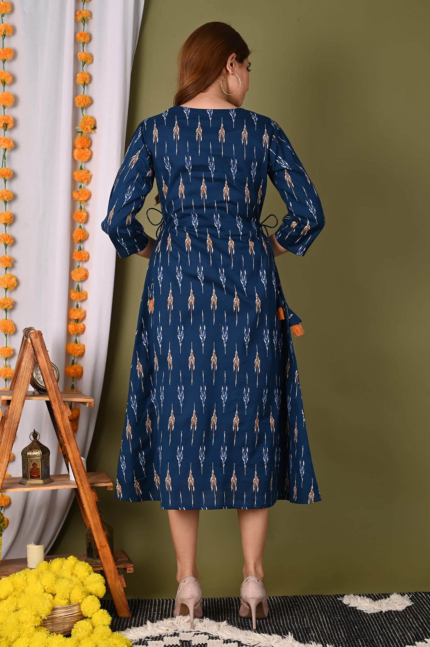 GoSriKi Women's Cotton Blend Printed Regular Kurti
