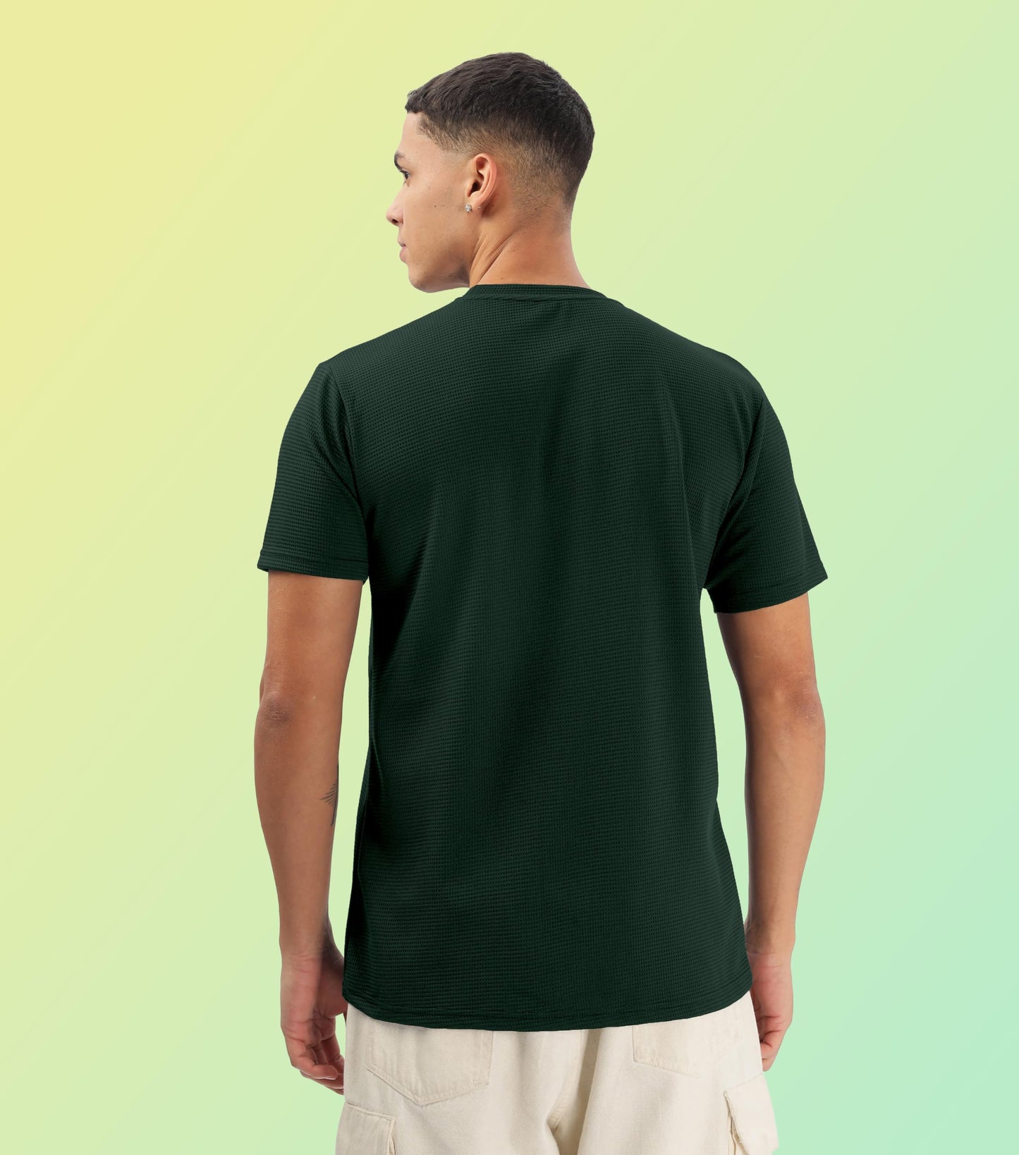 SHODOX Mens Solid Round Neck Half Sleeve Regular fit Tshirt (Pack of 1) Bottle Green